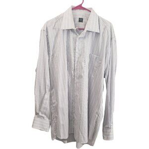 CT1883 Ike Behar Striped White Dress Shirt 17-36